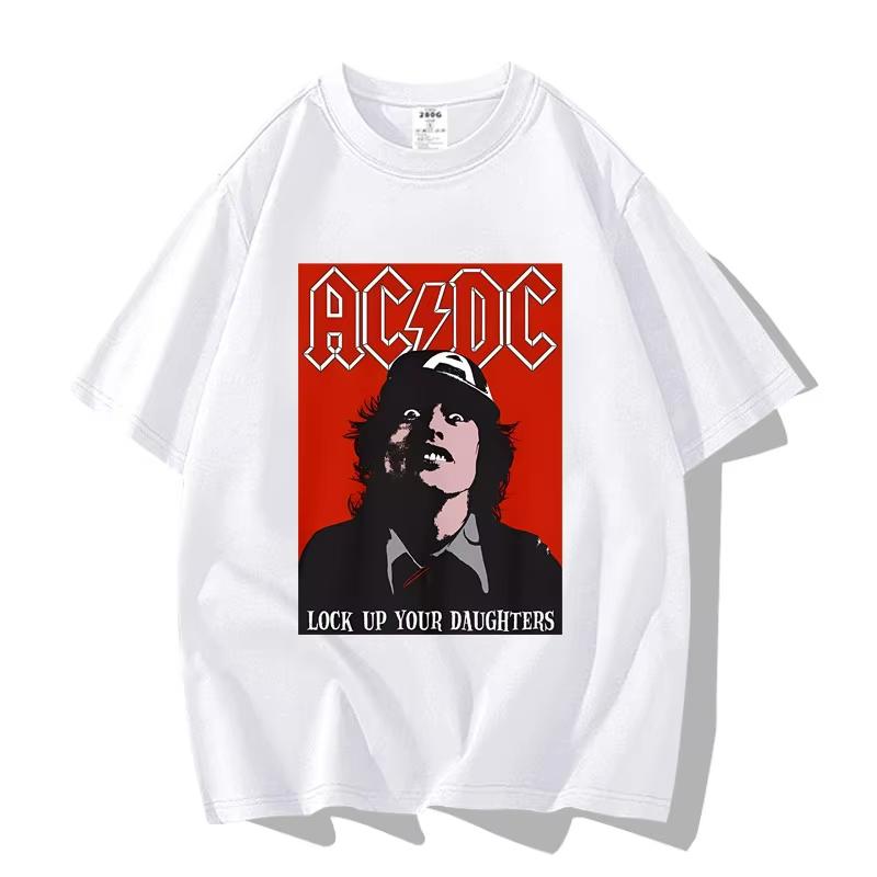 Amerikanische Streetpunk-Rockband ACDC Hip Hop Kurzarm-T-Shirt Kleidung Kleidung Lässig Herren- und Damen-T-Shirt aus 100% Baumwolle