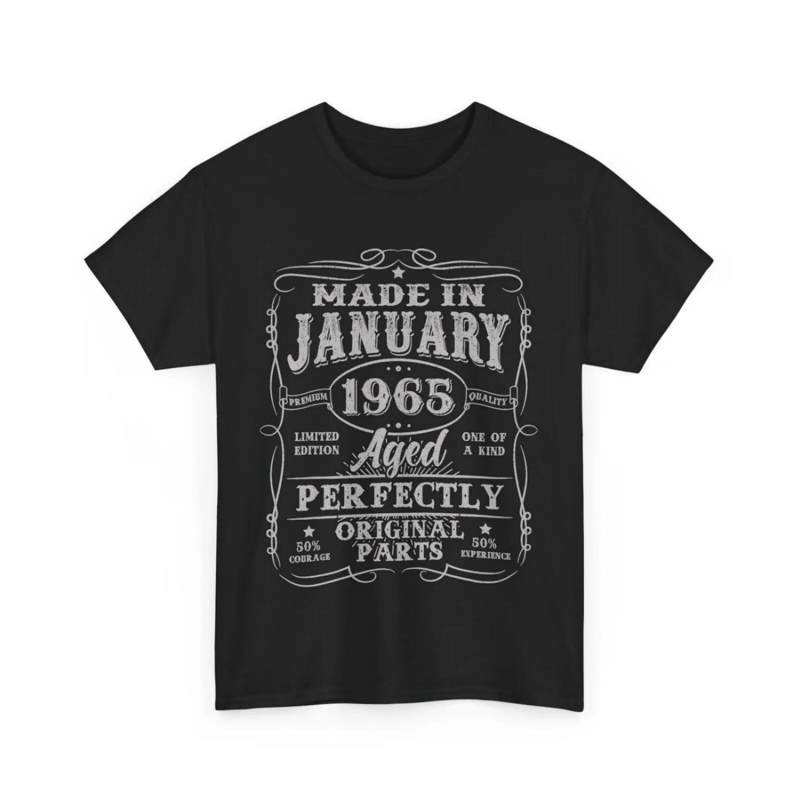 60 Years Old Made In January 1965 Vintage 60th Birthday Men T Shirt S