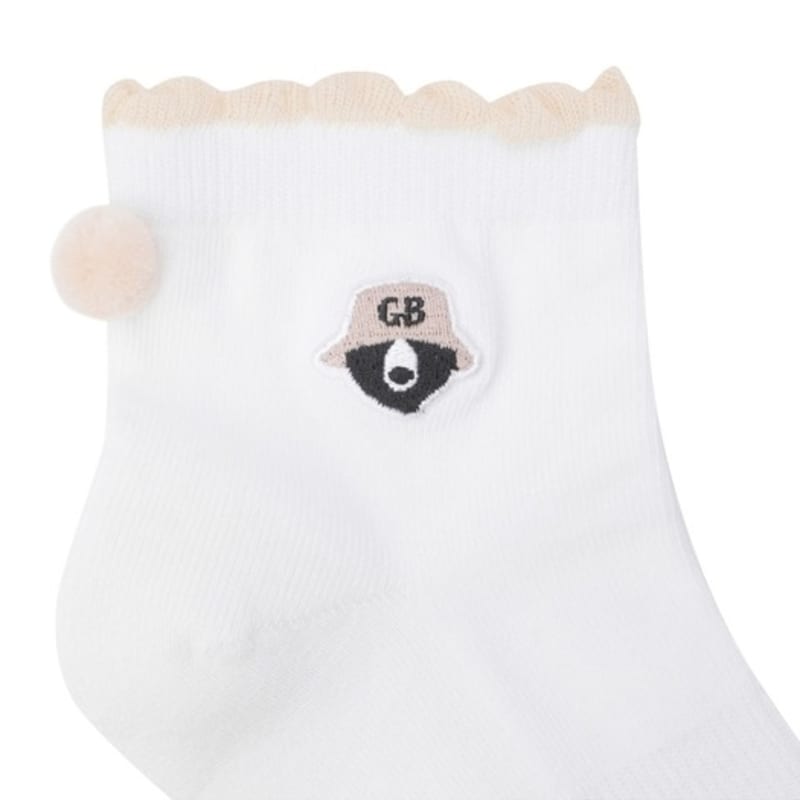 GOLDEN BEAR (WOMEN) Shirring Pompom Socks_G6LAX25122BEX