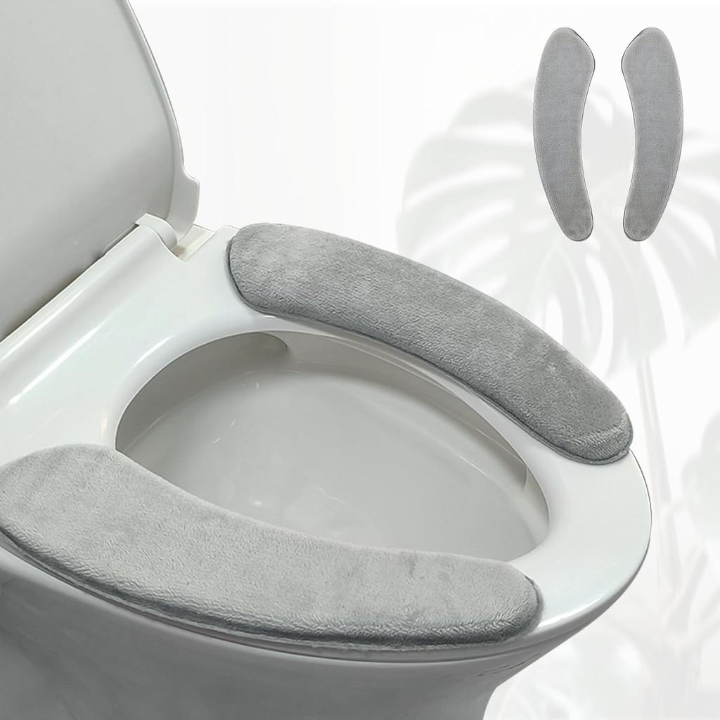 Thick and Warm Toilet Seat Cover, Self-Adhesive Toilet Seat Cushion Cover, Reble Washable Toilet Seat Cover Pad for Winter Bathrooms, Comfortable