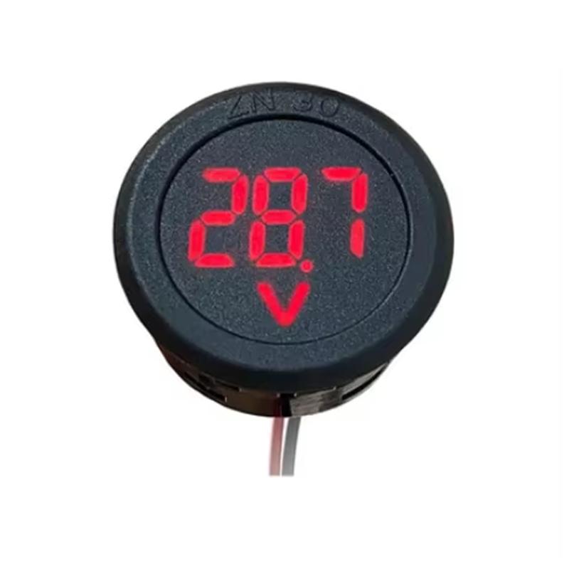 DC 4-100V DC digital voltmeter head display LED digital display circular two-wire voltmeter reverse connection protection