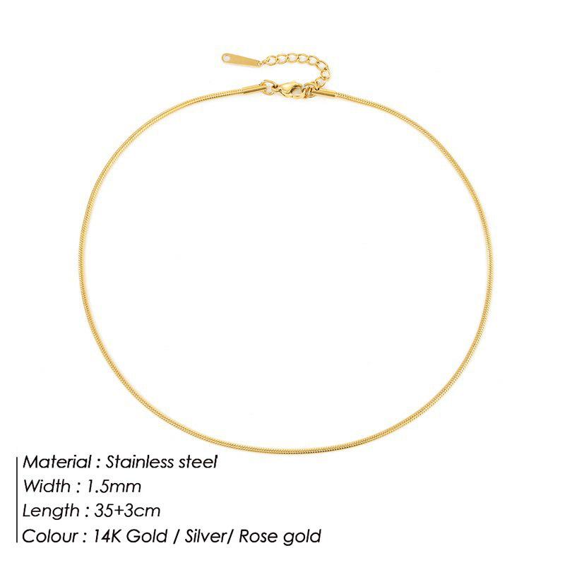 Korean Minimalist Versatile Snake Bone Chain Necklace - Cold Style Stainless Steel Jewelry