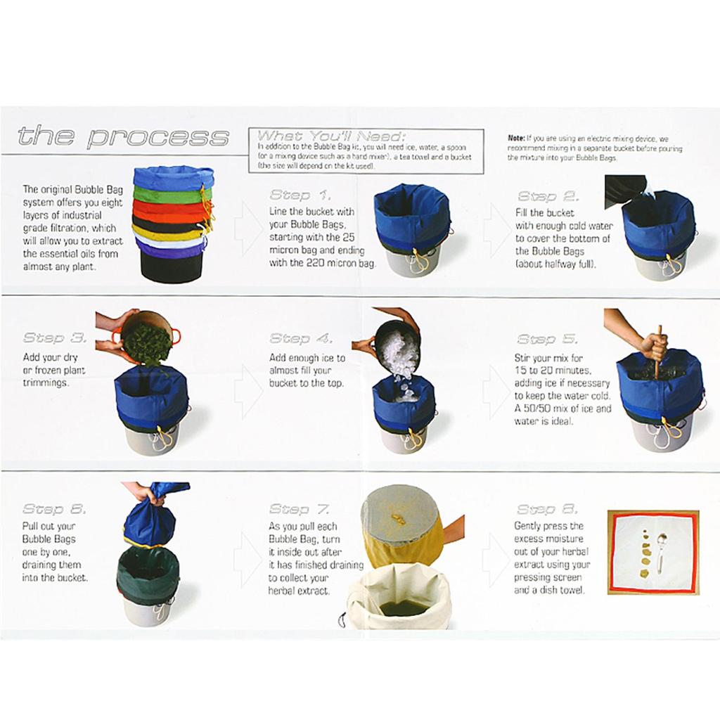 4 Stück/Set 1-Gallonen-Filterbeutel, Luftblasenbeutel, Kräuter-Eis-Essenz-Extraktor-Set, Set mit 4 Stück Mikrometer-Beutel