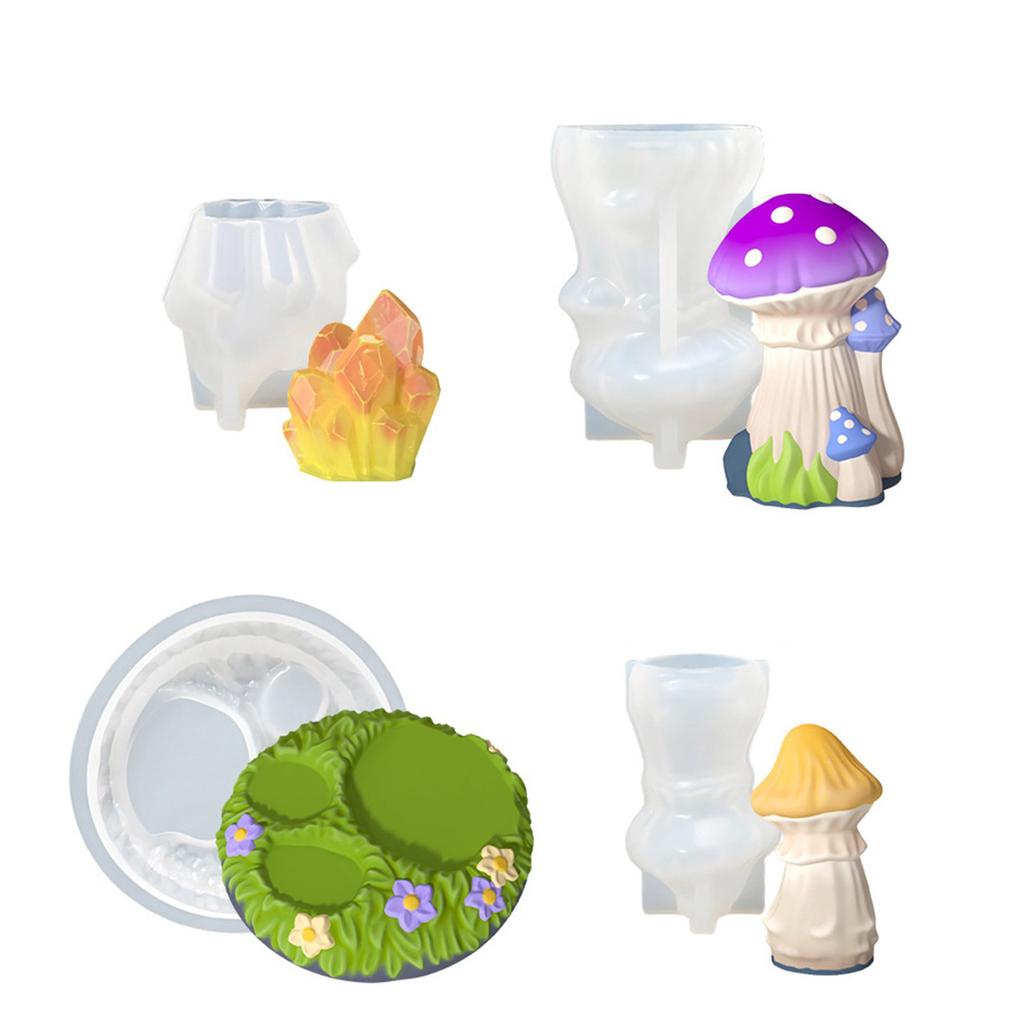 4PCS Reusable Heat Resistant Mushroom Decorating Molds Easy Releasing Design for Ornament Making and Festival Crafts