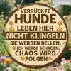2D Flat Funny German " Leben Hier" Round Wooden Hanging Sign, Do Not Ring Doorbell Funny Warning Decorative Sign Suitable for Decorating Courtyards