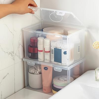 Transparente Kunststoff-Aufbewahrungsbox mit Deckel, große Kapazität, Aktenorganisator, mehrlagige Mappe, geeignet für Heim-, Schul- und Bürobedarf