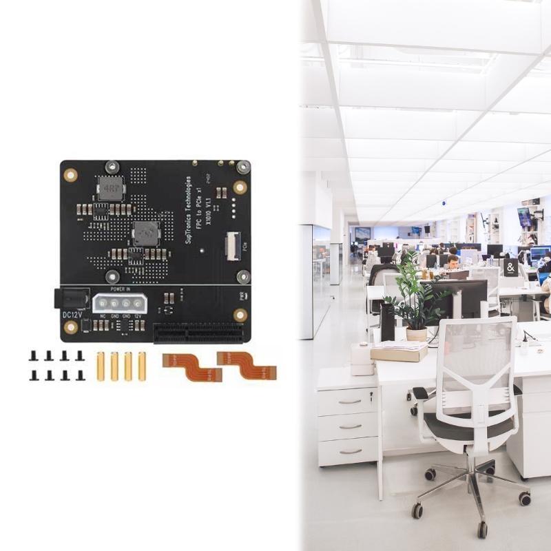 For RPi 5 PCIe Expansion Board With Standard PCIe Slot X1010 PCIe FFC Connectors Flexible Power Option