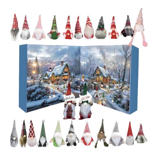 Gnome Advent Calendar 2025 24 Day Christmas Countdown Calendar with 24 Pcs Mini Gnomes Ornaments Collectible Dwarfs Figures for Holiday Home Decor