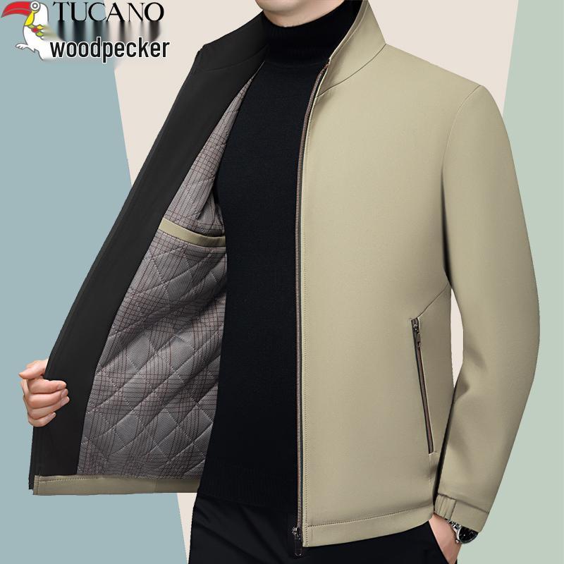 

Woodpecker Men s Plush Thickened Casual Cotton Jacket - Autumn/Winter Warm Top for Dad L/175 for 115–135 lbs