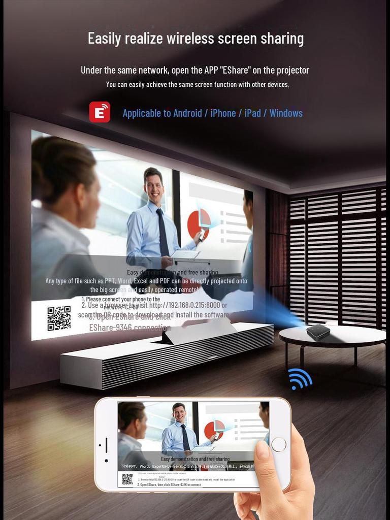 Warranty-Backed 3D 4K Mini Smart Projector with 16GB