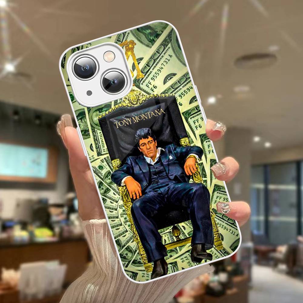 

Classic S-Scarface Film Tony For iPhone 14 13 12 Mini 11 Pro XS Max X XR 14 Plus Tempered Glass Cover iphone Xs Max