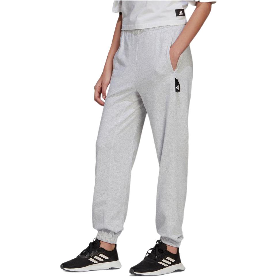 Adidas Knitted Sweatpants Women's Gray Moderate Cuffed Pants HE0417
