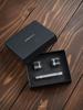 Tabarat Tie Pin and Cufflink Made in Brass Tie Pin and Cufflinks and Set, Japan, Cross, Men's (Black Silver)