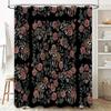 Raccoon Flower Shower Curtain Woodland Forest Animal Nature Bathroom Decor Sets Vintage Rustic Home Decor