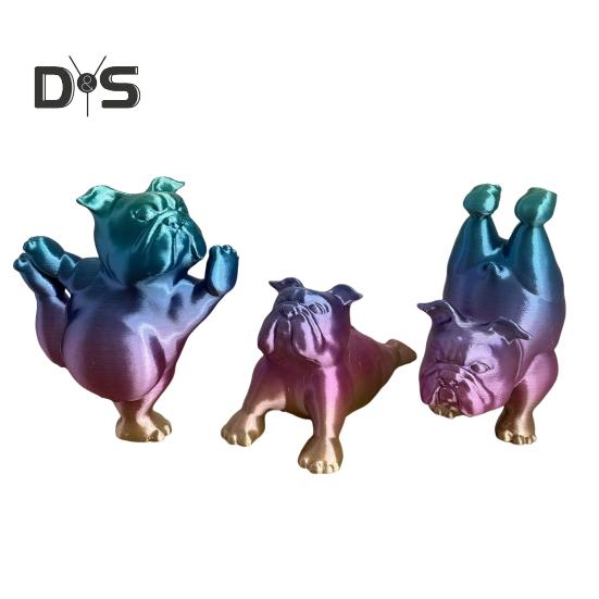 3D Printed Yoga Bulldog Figurine Dog Statue Animal Sculpture Home Office Bookshelf Desktop Decoration Ornament Dog Lover Gifts