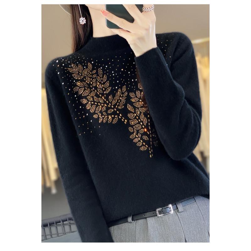 Women S Half Turtleneck Long Sleeve Knit Sweater Casual Top