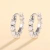 Round Pearl Embellished Hoop Earrings Elegant Minimalist Design Women Jewelry