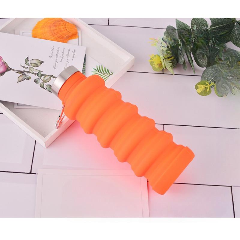 Silikonbecher einziehbar faltbar für den Außenbereich aktives Reisen leichte Wasserflasche leichte Trinkbecher mit Karabiner aktualisierter Stil