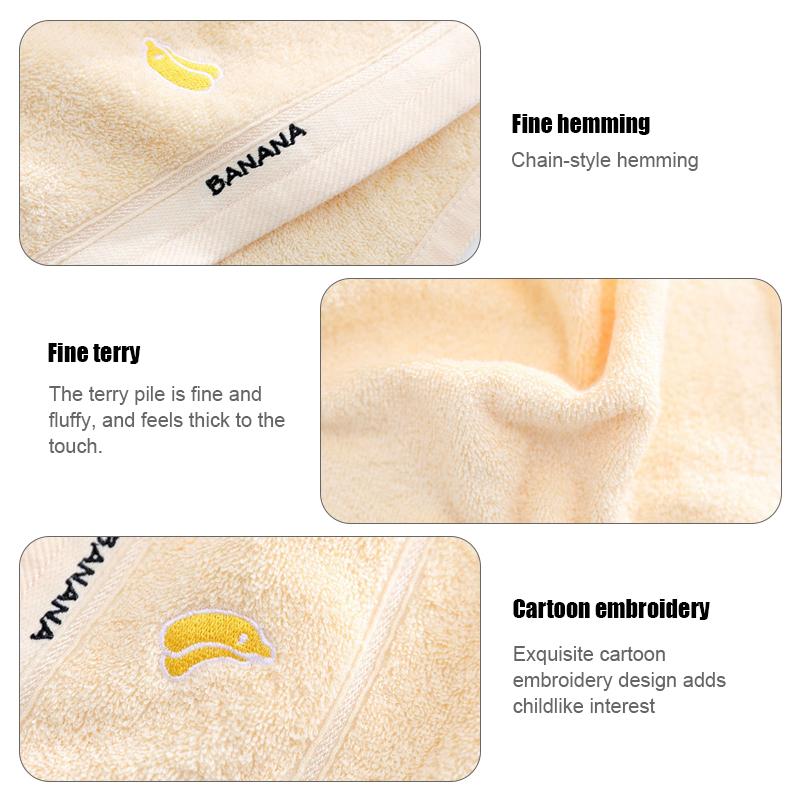 Selling Children's Pure Cotton Fruit Cartoon Primary Baby School Students Face Towel Soft Absorbent Household Bath 25*45 Towel