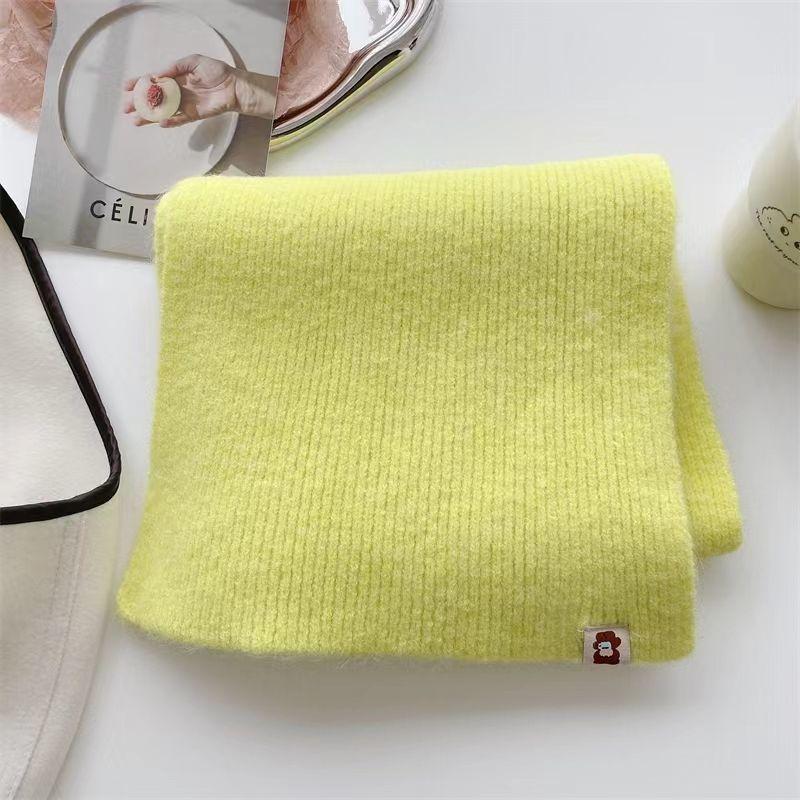 Winter Knitted Scarf Women Thick Warm Scarves Hand Made Scarves Ins Solid Color