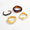 IngeSight.Z 4 Styles Exaggerated Thick Resin Acrylic Wide Cuff Bangles Women Vintage Irregular Geometric Spring Bracelet Jewelry
