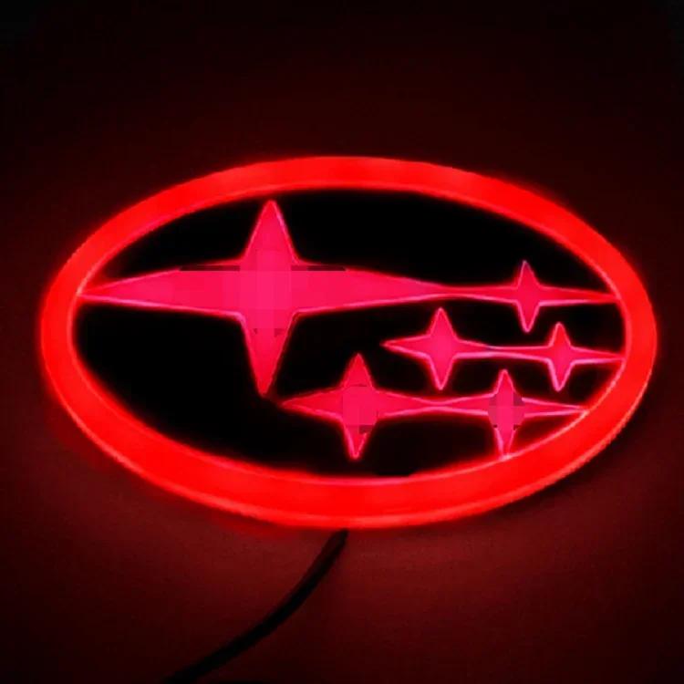 For Subaru STI Forester XV Outback Impreza Legacy WRX BRZ Tribeca 14x7.3cm Car LED Light Badge Sticker Auto Emblem Decoration VV333