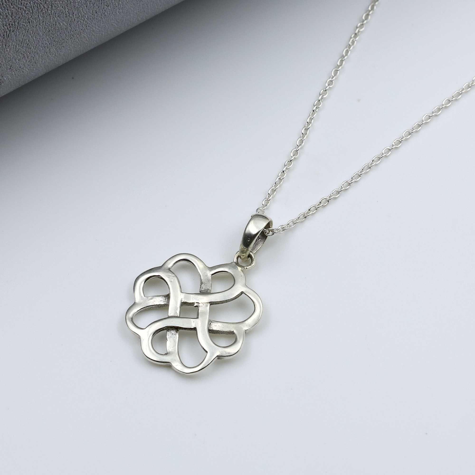 

925 стерлингового серебра простое серебряное цветочное дизайнерское ожерелье ручной работы, женские украшения, подарок для нее, свадебные подарки 20 Inch