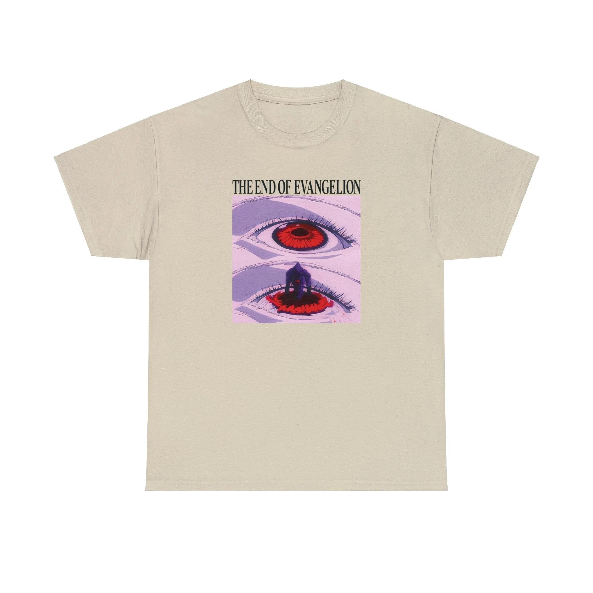 

Neon Genesis Evangelion End Of Eva Eye Shirt Classic Style Oversized Short Sleeve Shirt Unisex Men Women Summer Crew Neck Cotton Tee XXXL сірий
