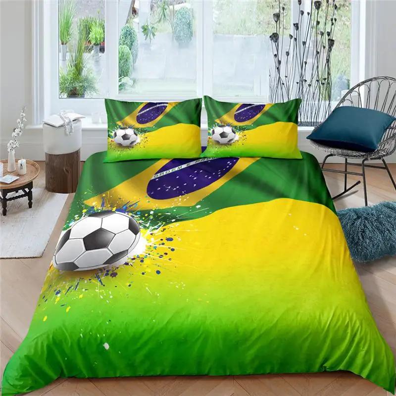 Football Bedding Set Printing Pillowcase Quilt Cover Soccert Duvet Covers Home Textiles Queen King Size Bed for Kids Teens Men