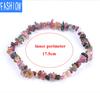 Pulseira colorida de turmalina de pedra natural feita à mão com chip de cristal irregular pulseira de cascalho joias femininas