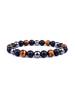 Triple Protection Natural Stone Beads Bracelet Tiger's Eye for Courage Obsidian for Grounding & Pyrite for Wealth Health Jewelry