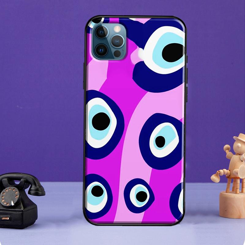 Big Eyes Cartoon Pattern Phone Case For iPhone 11 14 13 Pro Max XS XR X SE 2020 5S 6S 7 8 Plus 12 Mini Back Cover