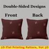 Burgundy Bow square Jacquard Pillow Cover for Sofa Office Waist Cushion Cover Home Decorative Pillowcase