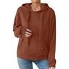 Women's Fashion Casual Solid Color Pocket Long Sleeve Hoodie