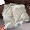 70*70cm Women's Square Scarf Soft Satin Floral Print Wrap Foulard Neckerchief Bandannas Hair Skinny Tie Hijab Shawls