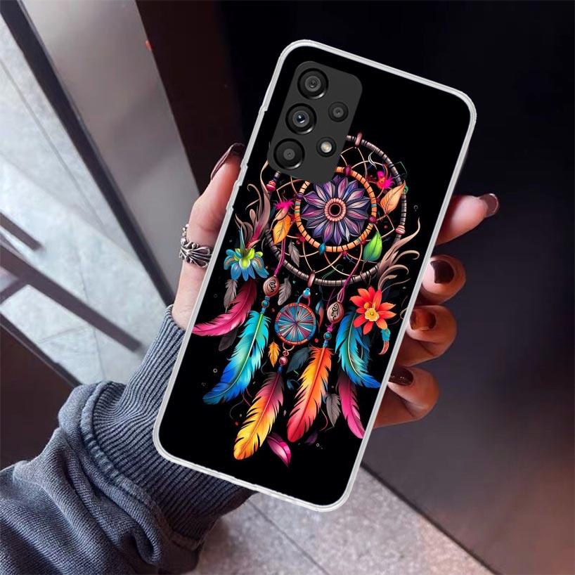 Retro Feather Dreamcatcher Phone Case For Samsung Galaxy A12 A52S A42 A32 A22 A51 A50 Note 20 Ultra 10 S10 Plus A71 A70 A31 A30