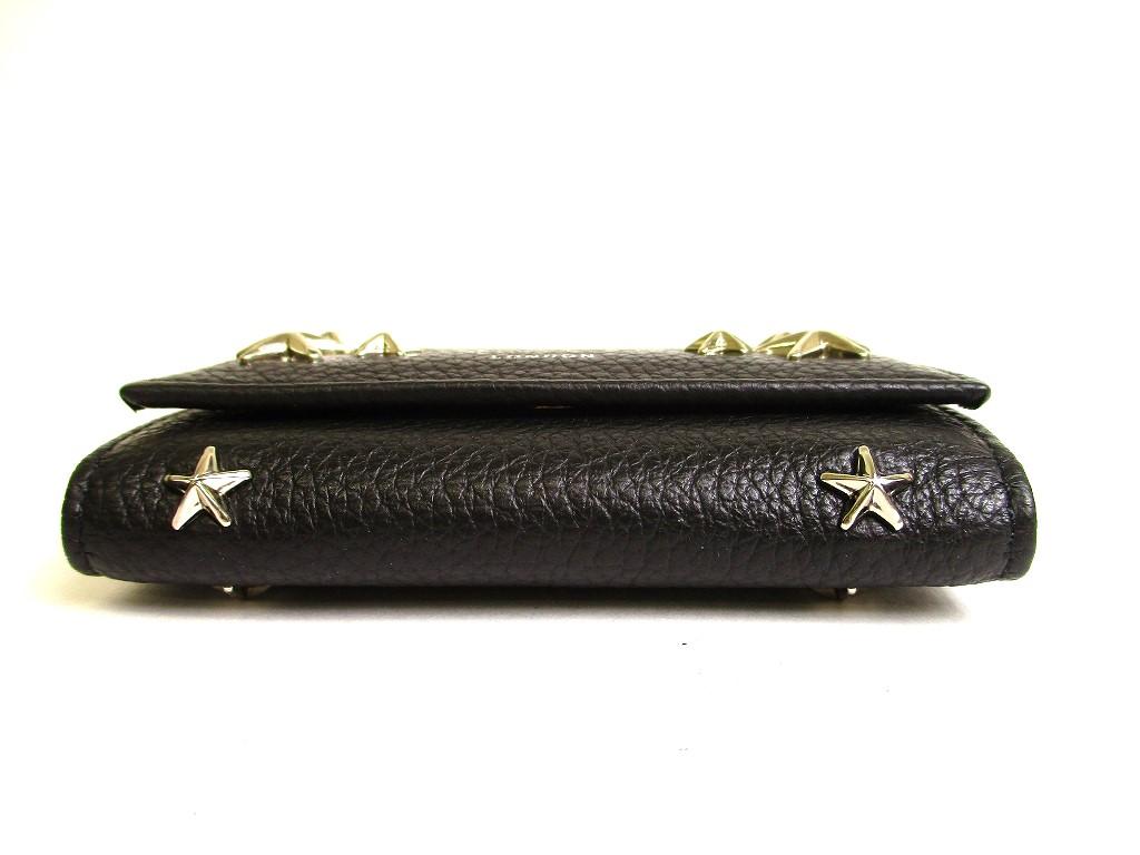 Authentic Jimmy Choo Silver Metal Stars Black Leather 6 Pics Key Case Neptune #9938  Refurbished