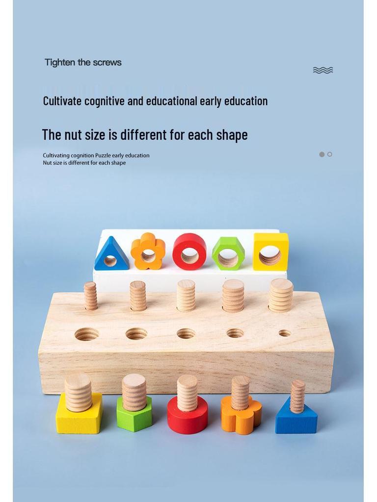 Montessori Wooden Post-Screwing Toy: Enhance Child's Hand-Eye Coordination & Parent-Child Interaction