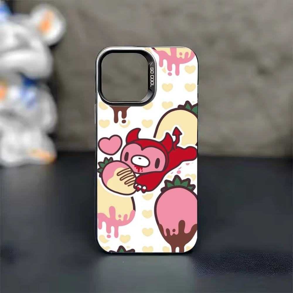 G-Gloomy Süßer Bär Wallpaper Handyhülle Für iPhone 17 16 15 14 13 12 11 Pro Max Plus Silber Süßigkeit Matt Cover