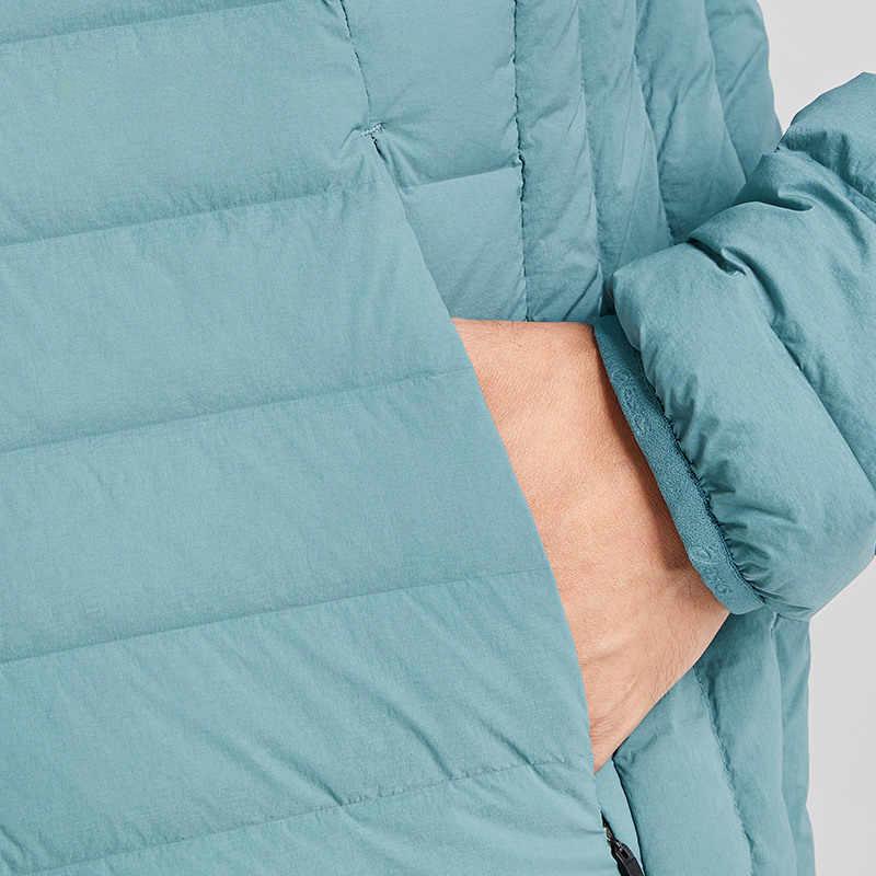 Asics Outdoor Casual Sports Solid Color Zipper Stand Collar Long Sleeve Down Jacket Men Jacket Blue-Green 2031E442-400
