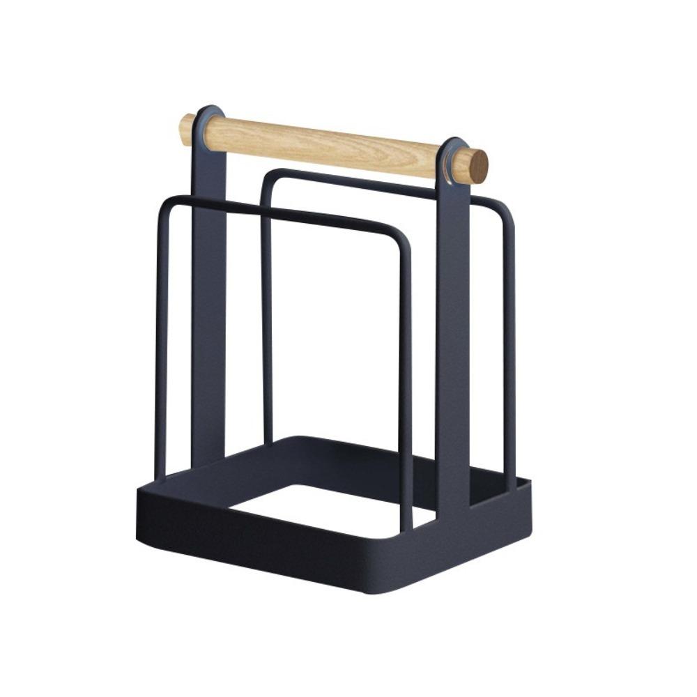 

Металлическая подставка для разделочных досок, экономящая место, подставка для крышек от кастрюль, полка, органайзер для разделочных досок для столешницы чёрный