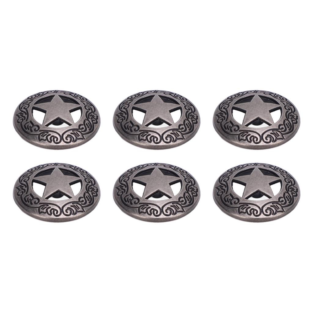 10 Sets Rivets Screws Gunmetal 28mm Hollow Five Pointed Star Rivet and 4.5mm Crossed Screw for Leath