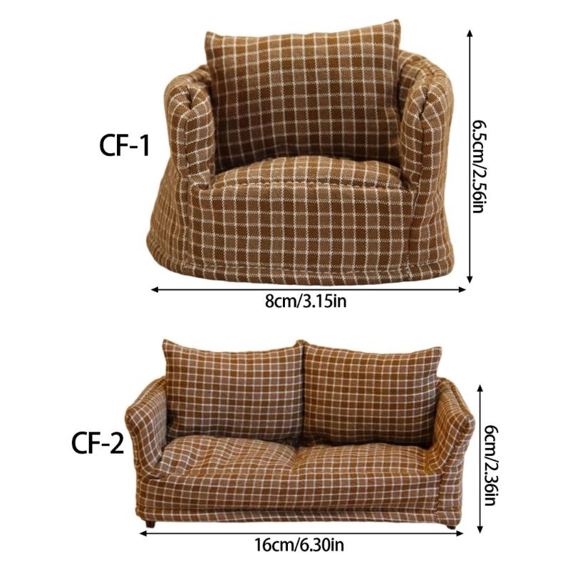 Smooth cotton Tiny Sofa Model For 1 12 Model house Displays Detachable For Realistic Home Trim