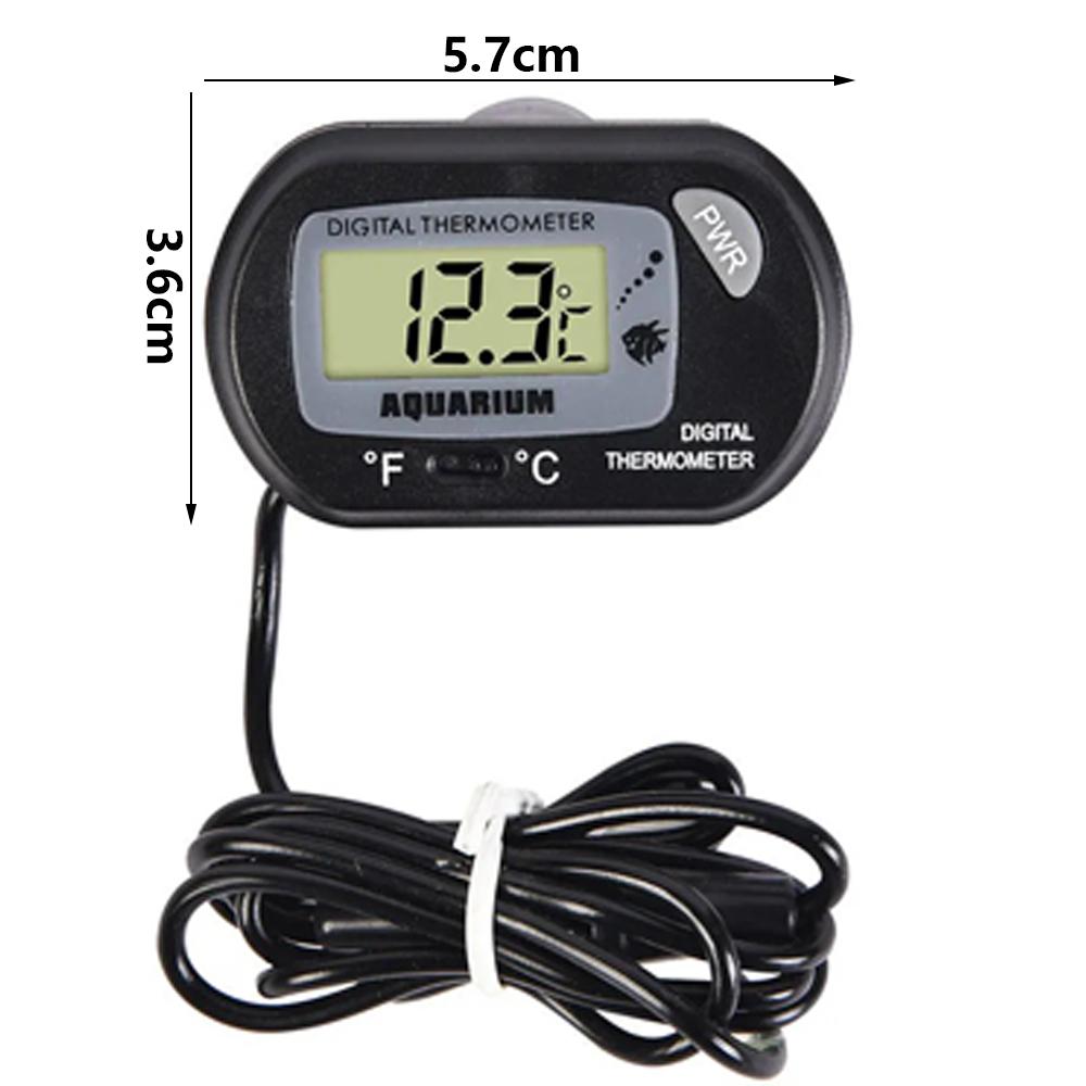 6Pcs Digital Aquarium Thermometer With Sensor Probe And Suction Cup Lcd Display