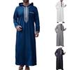 Рамадан Мусульманська Сукня Абая Дубай Повсякденний Кафтан Халат Ісламський Костюм з Довгим Рукавом Блискавка Капюшон Тоб Подарунок для Чоловіків