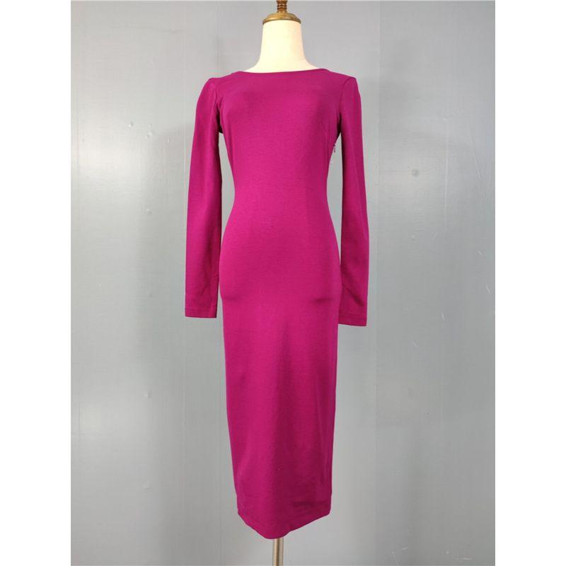 Export Single Lu Home Long Sleeves Easiest for Match Temperament Waist-Controlled Slimming Spring New Arrival Beautiful Sheath Stylish Backless Dress