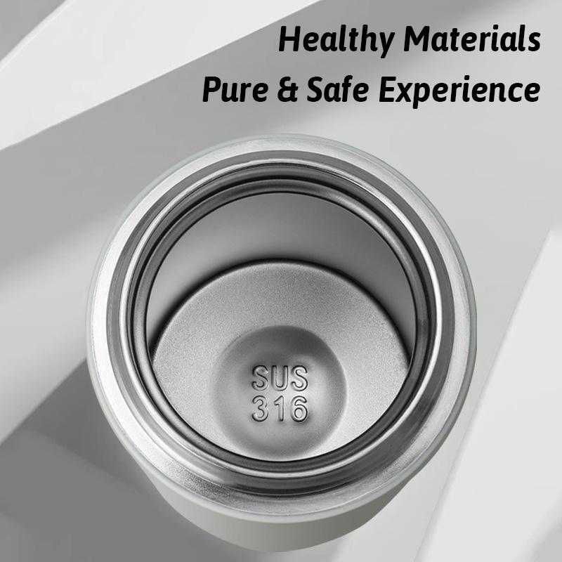 500ml Lightweight Portable Dual Drink OneTouch Insulated Stainless Steel Tumbler Leakproof Thermo Mug Heat Cold Retention Travel