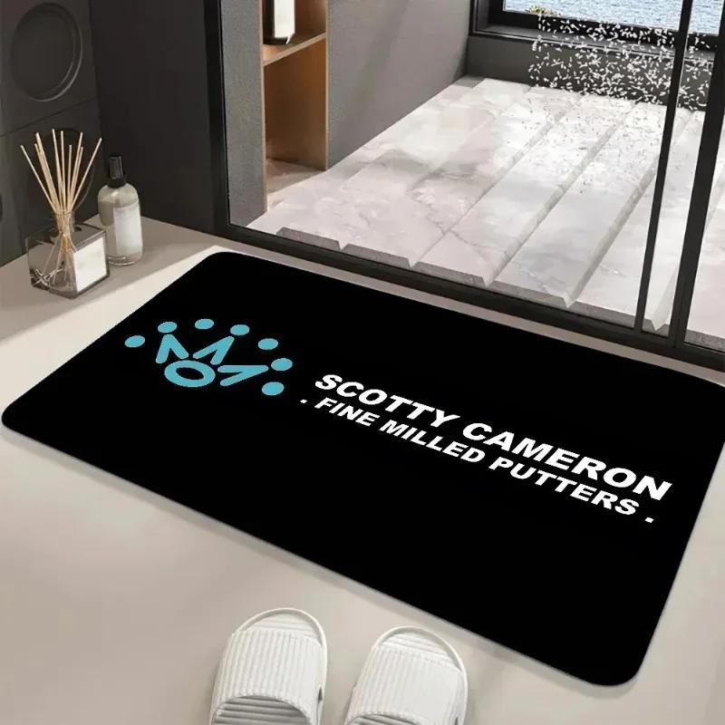 Scotty Camerons Flag Floor Mat Graphic Printed Flannel Doormats for Home Entrance Living Room Bathroom Kitchen Decor