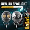 Aluminum Motorcycle LED Headlight White High Low Beam Projector Lens ATV Scooter Driving Lamp Fog Light Auxiliary Spotlight Lamp