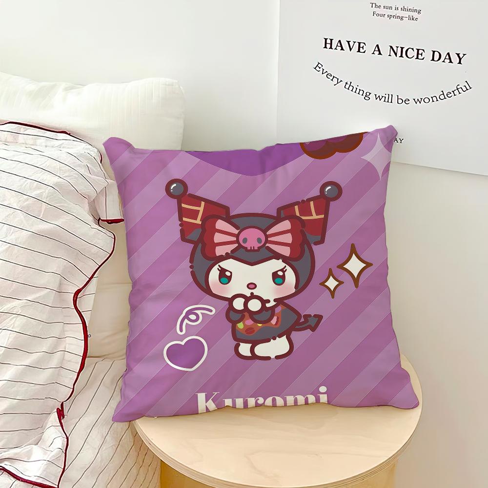 Cute Cartoon Funny Art K-Kuromi P-Pochacco Soft Pillowcase For Hogar Sofa Living Room Home Bedside Decor Pillowcovers Gift Sro